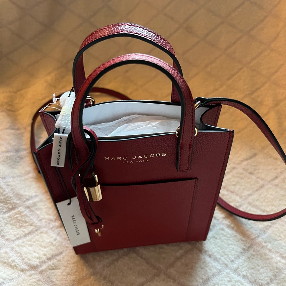 NEW Marc Jacobs Micro Mini Leather Savvy Red Crossbody Bag Purse Handbag NWT